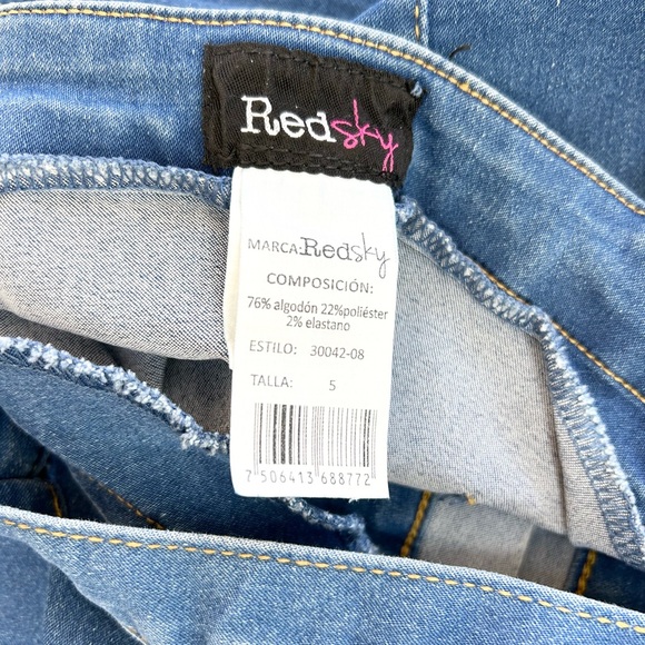 Red Sky Denim Jumper Pinafore Dress - Picture 4 of 8